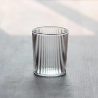 Grande tasse à thé en verre transparent, résistante à la chaleur, motif solide, avec anse, réutilisable, sans danger pour les aliments, usage domestique, design moderne