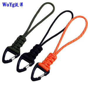 WoYg Handmade Nylon Keychain With Zinc Alloy Carabiner Outdoor Sports Durable Knitted Rope <b>Hook</b> - Product Image 1