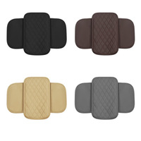 Coussin de protection universel pour accoudoir de voiture en microfibre et cuir PU avec 2 poches de rangement