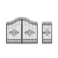 Puerta Corredera Automática de Acero Galvanizado con Recubrimiento en Polvo para Patio, Villa, Apartamento, Escuela