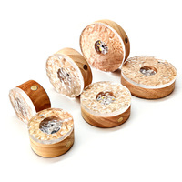 Lampe de table LED d'ambiance en bois, alimentée par USB, blanc chaud, télécommande, design à effet d'ondulation de l'eau, chambre à coucher, salon, restaurant, CE RoHS