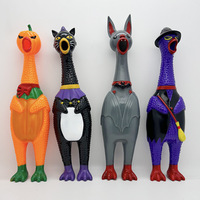 Jouet Poulet Halloween Crayonnant à Tête de Citrouille en Caoutchouc Souple, Sonore et Moelleux, avec Son à Haute Intensité pour le Soulagement du Stress et le Plaisir des Fêtes