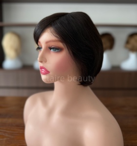 Peluca Médica de Cabello Humano con Cutícula Alineada y Atada a Mano, Color Natural, Parte Superior de Seda con Frente de Encaje, <span class=keywords><strong>para</strong></span> Pacientes con Quimioterapia - Product Image 5