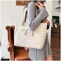 Sac fourre-tout de style japonais pour femme, chic, spacieux, avec fermeture éclair, en polyester, nouvelle collection 2026, tendance, élégant, haut de gamme, niche, été-automne