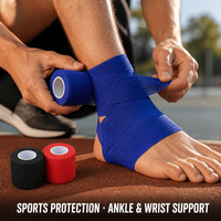 Bandage Cohésif Auto-Adhésif Non Tissé Haute Élasticité pour le Soutien du Poignet, du Genou, de la Cheville et les Premiers Secours Sportifs