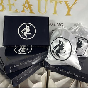 Hộp đựng tóc giả màu đen, lót lụa satin cao cấp, đóng gói từ tính sang trọng, in logo tùy chỉnh cho nối tóc - Product Image 6