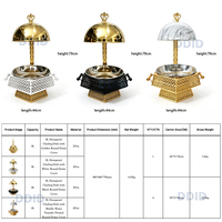 Plat de service de luxe doré en acier inoxydable 8L, chauffe-plat à alcool pour banquets extérieurs, hôtels et présentation alimentaire