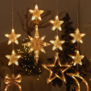 Đèn trang trí Giáng sinh hình người tuyết, ngôi sao năm cánh, chuông, bông tuyết dùng cho trang trí trong nhà, ngoài trời, cửa sổ, vườn, nhà hàng, tạo không khí lễ hội - Product Image 4