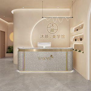 Comptoir <span class=keywords><strong>de</strong></span> bar incurvé <span class=keywords><strong>de</strong></span> luxe léger <span class=keywords><strong>haut</strong></span> <span class=keywords><strong>de</strong></span> <span class=keywords><strong>gamme</strong></span> pour Salons <span class=keywords><strong>de</strong></span> <span class=keywords><strong>beauté</strong></span> Magasins <span class=keywords><strong>de</strong></span> vêtements Cliniques dentaires Établissements <span class=keywords><strong>de</strong></span> formation Bureaux <span class=keywords><strong>de</strong></span> réception - Product Image 5