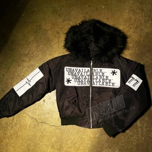 OEM Customized Applique Patch Nylon Windcheater <b>Zip</b> <b>up</b> <b>Jackets</b> for Unisex Hoodie Bomber Fur <b>Jacket</b> Manufacturer - Product Image 3