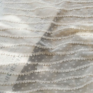 Tela de Chifón Bordada Estilo Hada, Tela Ligera con Puntos Suizos y Bordado de Crochet para Vestidos de Verano, Manualidades, Decoración de Fiestas - Product Image 1