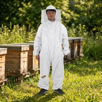 Combinaison et chapeau d'apiculteur blancs prêts à l'emploi, vêtements anti-piqûres avec soutien pour l'apiculture, état neuf
