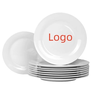 Assiettes plates en céramique et porcelaine modernes, écologiques, en gros, à prix réduit, 10,5 pouces, blanc pur, pour restaurants et hôtels (OEM) - Product Image 1