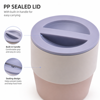 Boîte à lunch isotherme pliable en acier inoxydable 304 de 750 ml, à double paroi, écologique, résistante aux fuites et compatible lave-vaisselle