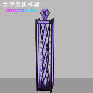 Estante de bebidas luminoso multicapa personalizado, estante de vino de Metal giratorio de torre para fiestas, reuniones para cubos de hielo de cóctel - Product Image 5