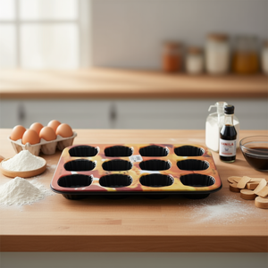 Mnj 12-Hole Cake Pan Non-Stick Baking Mold For Cupcakes And Muffins 6Pcs Pack - Product Image 3