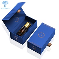 Emballage personnalisé pour huile de parfum pour homme, boîte cadeau noire avec estampage or, logo imprimé, boîte magnétique de luxe noire et dorée