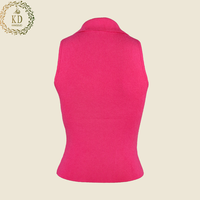 KD Fabricant de pulls en tricot personnalisé Tops Pull Col V Sans manches Moulante Ribknit Pull Gilet Femmes