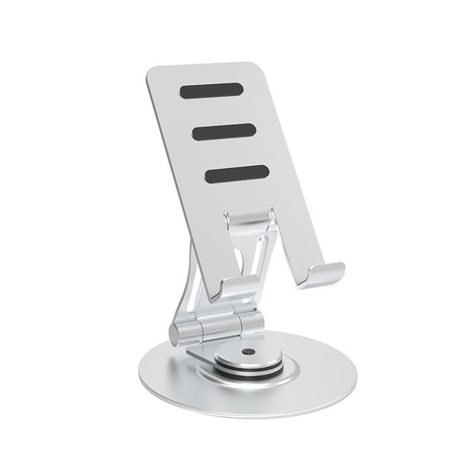 HYDUODUO Portable Aluminum Alloy Foldable Rotating Tablet Stand with Mobile Phone Holder Adjustable Mount for iPad Desktop
