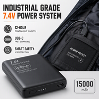 Veste bomber chauffante TAJARLY 7.4V pour homme, fine, 5 zones chauffantes, contrôle de la température à 3 niveaux, veste chauffante électrique, batterie 15000mAh