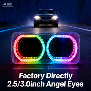 5D LED Angel Eyes Shrouds para coche LED faros lente decoración cubierta APP Control proyector lente cubierta 1,5/2,5/3,0 pulgadas DRL - Product Image 2
