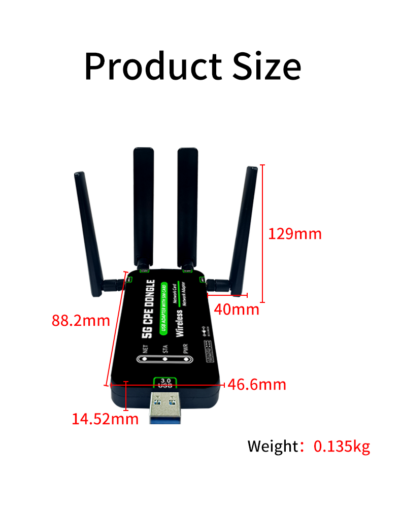 QUECTEL5G通信カードRM520N-GLファン付きCPE用モジュール RM520n-GL 5G対応M.2 Key B WWANモジュールCPE ThinkPad Quectel