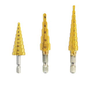 3Pcs <b>Step</b> <b>Drill</b> Sets 3-12mm 4-12mm 4-20mm Straight Groove <b>Step</b> <b>Drill</b> Bit Titanium Coated Wood Metal Hole Cutter Drilling - Product Image 4