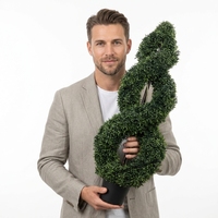 Árbol Topiario Artificial en Espiral Doble de 120 cm, en Maceta, para Decoración de Interiores, Realista, Verde Artificial