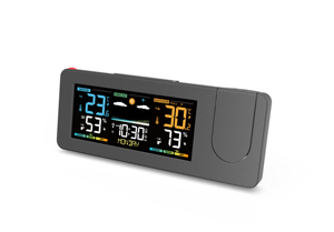 Trạm thời tiết đồng hồ báo thức máy chiếu va màn hình kỹ thuật số thời gian nhiệt độ độ ẩm màn hình phong vũ biểu chiếu Đồng hồ báo thức - Product Image 3