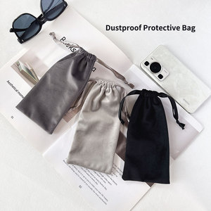 Pochette en velours doux et épais pour bijoux et montres, sacs de voyage pour cosmétiques, sac anti-poussière pour téléphone, impression de logo personnalisable - Product Image 4