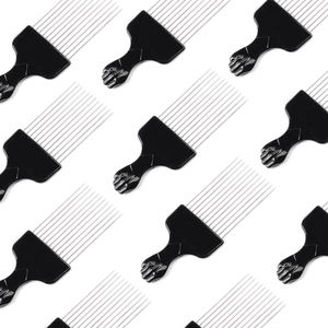 Peigne à <span class=keywords><strong>cheveux</strong></span> <span class=keywords><strong>afro</strong></span> antistatique en plastique noir, avec picots en acier inoxydable, le plus populaire - Product Image 4
