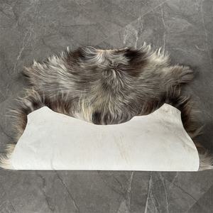 Pellicce di capra di colore grigio naturale capelli lunghi pelliccia di capra con capelli lunghi 15cm - Product Image 6