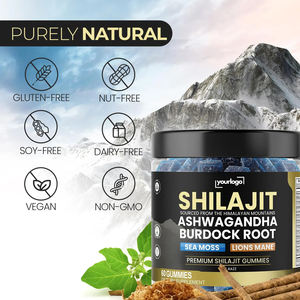 Personalizado 1400 MG Shilajit Gummies Orgânica Pura Himalaia Shilajit Gummies com Ashwagandha Bardana Raiz 85 + Trace Minerals - Product Image 3