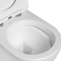 Meilleure vente WC suspendu mural classique rond en céramique monobloc sans bride avec siphon en P pour salle de bain