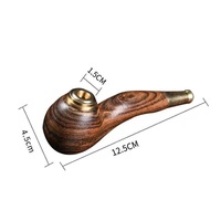 Pipe à tabac en bois massif naturel, faite à la main, portable, avec filtre sain anti-caramel et embout personnalisable avec logo gravé