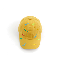 Vente en gros personnalisé broderie 3D coton 6 panneaux bord incurvé réglable Gorras enfants mignons enfants dessin animé dinosaure casquette de Baseball