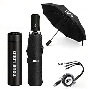 Fabricant et fournisseur de parapluies de golf de haute qualité, durables, résistants au vent, à double couche, automatiques, en fibre, noirs et jaunes, avec logo. - Product Image 1