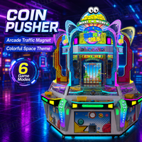 Máquina Empujadora de Monedas Original para 6 Jugadores, 6 Juegos para Centros Recreativos, Máquina de Juego Combinada con Alto Retorno de la Inversión (ROI), Suministro para Proyectos de Arcade