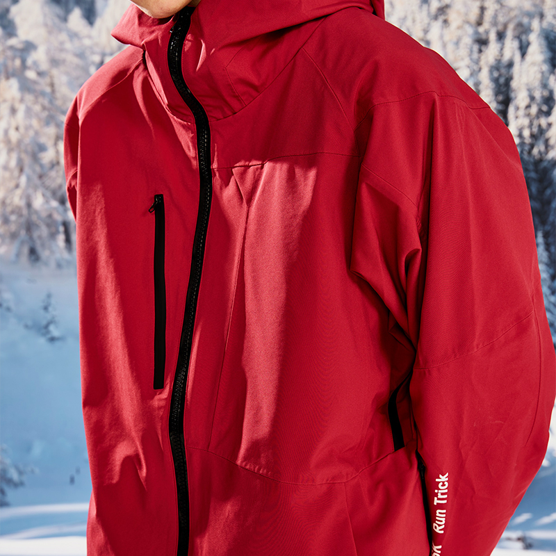 RED Windproof Waterproof Hoodie Ski Jacket & Snowboard Gear