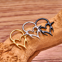 Grosir Anting Titanium G23 16G Septum Hoop Clicker Cincin Hidung Berengsel Bentuk Hati untuk Tragus Helix, Perhiasan Tindik Tubuh Wanita