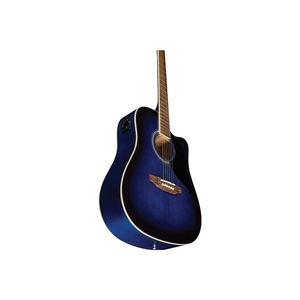 Guitares acoustiques EKO GUITARS - CW Eq Blue Sunburst, table en épicéa, dos et flancs en okoumé, manche en roupana, touche en roupana. - Product Image 4