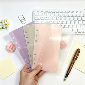 Pochettes pour classeur A6 à 6 anneaux en PP, lot de 5 enveloppes de budget en forme de cœur à double couche pour carnet, agenda et organisateur - Product Image 1