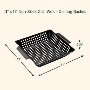 Perforated Design Folding Handles Square Carbon Steel Non-stick BBQ Grill <b>Pan</b> - Product Image 5
