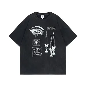 Großhandel kundenspezifisch dunkles Spinnennetz Creek Baumwolle Rundhalsausschnitt kurze Ärmel High Street Hip Hop T-Shirt für Herren