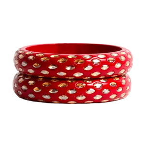 Handmade Lac Bangles Shadow Stone Kada with Glossy Polish Traditional Ethnic Jewelry for Women Wedding Festival and Party Wear - Product Image 1