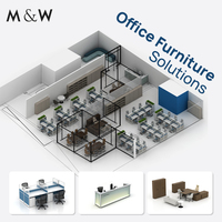 Système de panneaux de cloisonnement pour postes de travail M&W, comptoir de réception, table de réunion, bureau privé, solution de mobilier de bureau à plan ouvert