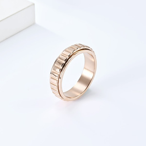 Unisex Stainless Steel <b>Ring</b> Gold Geometric Rotating Pattern Index Finger Streetwear Jewelry Gift - Product Image 3
