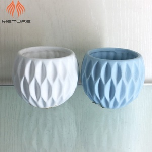 Cute Small <strong>Ball</strong> Shaped Blue White <strong>Clay</strong> Pots for Plants Indoor Indoor Succulent Plant Pot Planters - Product Image 3