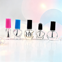 Flacon vide rond ou carré noir ou transparent de 10 ml ou 15 ml pour vernis à ongles, gel ou colle, avec pinceau, personnalisable avec votre logo