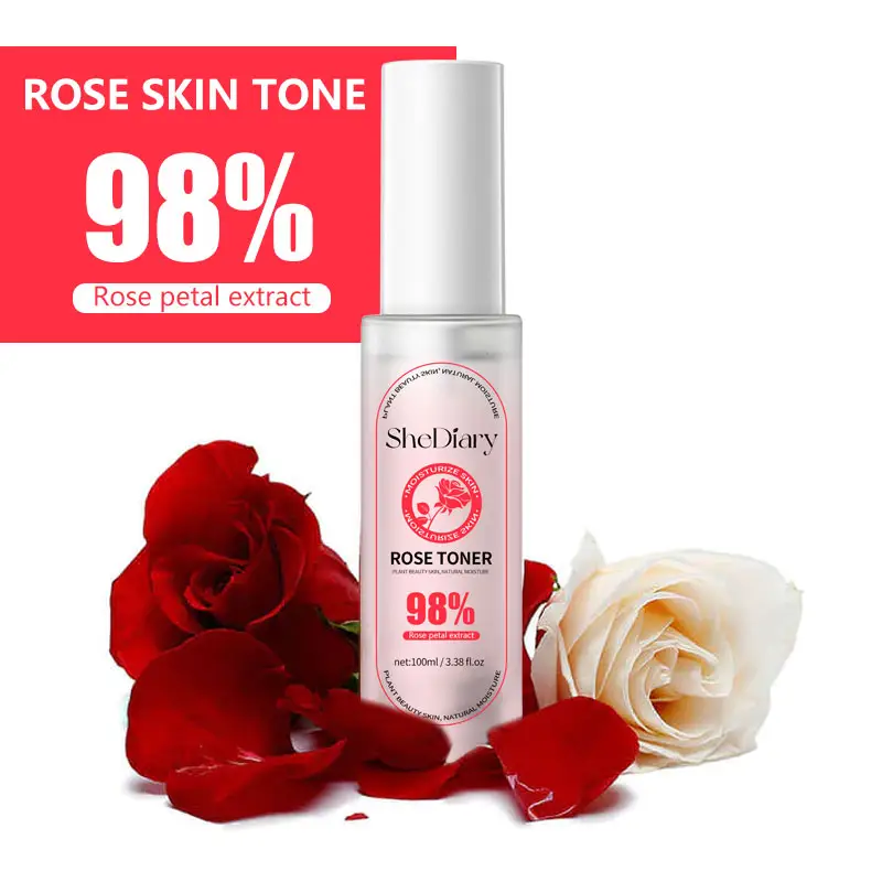 SheDiary Private Label naturale acqua di Rose naturale acqua di Rose nebbia idratante per la cura della pelle Spray viso Toner acqua di Rose per il viso